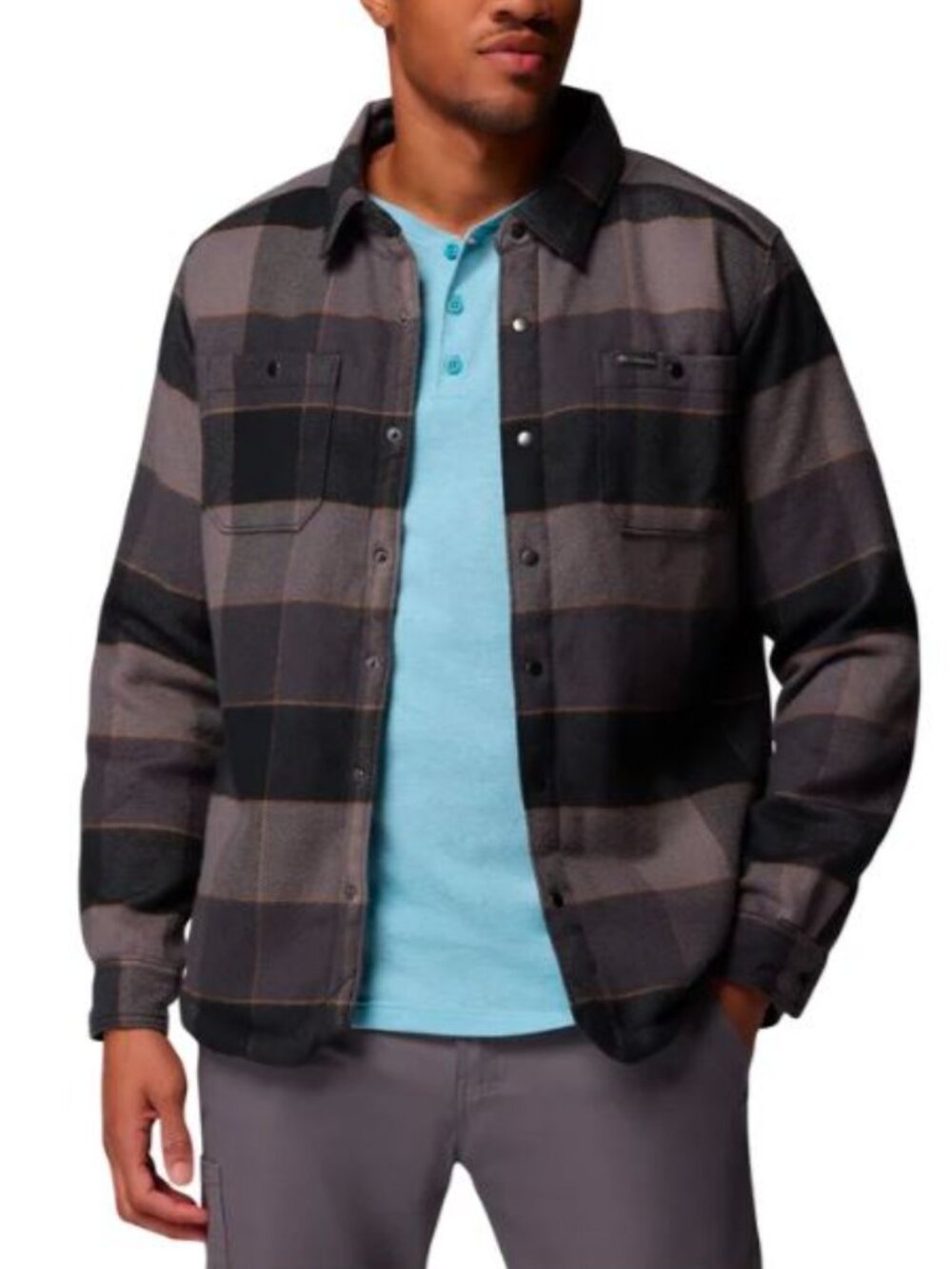 TWO Columbia Men's Shirt Jacket, Color: Black- Blue, Size: M- L- XL- XXL